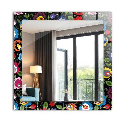 Rechthoekige spiegel met print Kleurrijke volkspatronen
