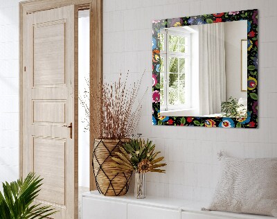 Rechthoekige spiegel met print Kleurrijke volkspatronen