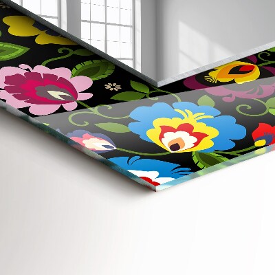 Rechthoekige spiegel met print Kleurrijke volkspatronen