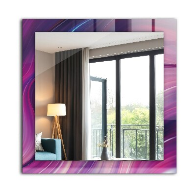 Rechthoekige spiegel met decoratie Abstracte kleurrijke golven