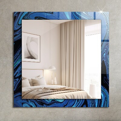 Rechthoekige spiegel met print Abstract blauw patroon