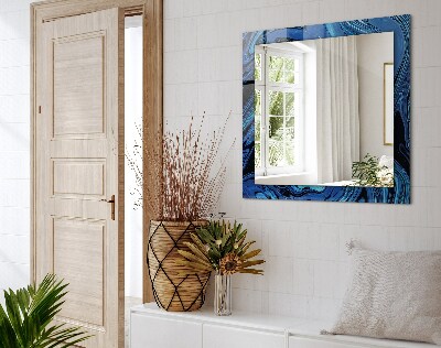 Rechthoekige spiegel met print Abstract blauw patroon