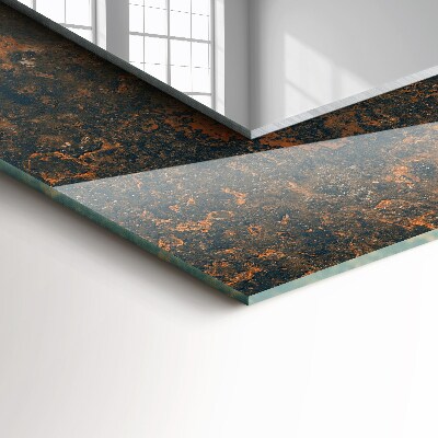 Rechthoekige spiegel met print Roestig metaal