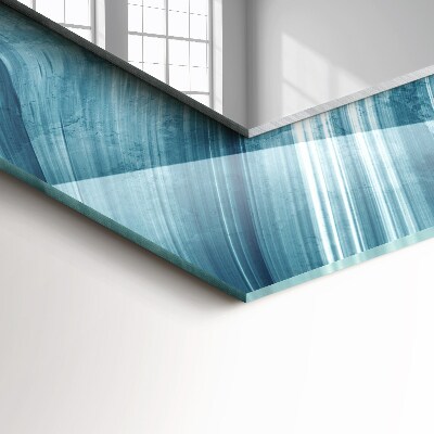 Rechthoekige spiegel met decoratie Abstracte blauwe lijnen