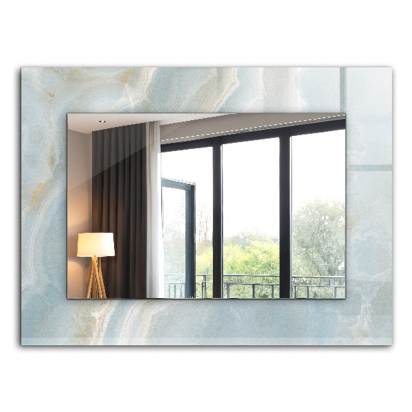 Rechthoekige spiegel met print Blauw onyxmarmer