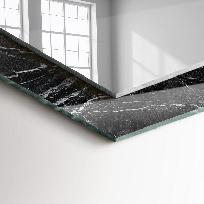 Rechthoekige spiegel met decoratie Zwart marmer