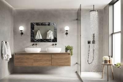 Rechthoekige spiegel met decoratie Zwart marmer