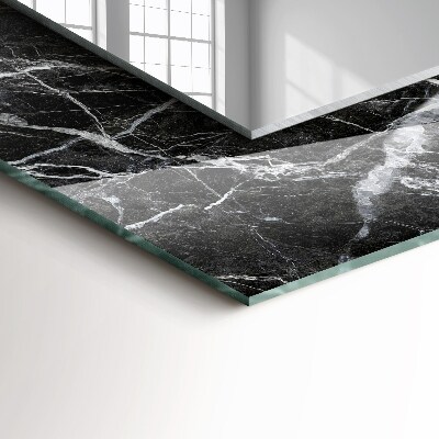 Rechthoekige spiegel met decoratie Zwart marmer