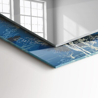 Rechthoekige spiegel met print Bomenlandschap