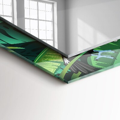 Rechthoekige spiegel met print Toekans verlaten de jungle