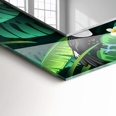 Rechthoekige spiegel met print Toekans verlaten de jungle