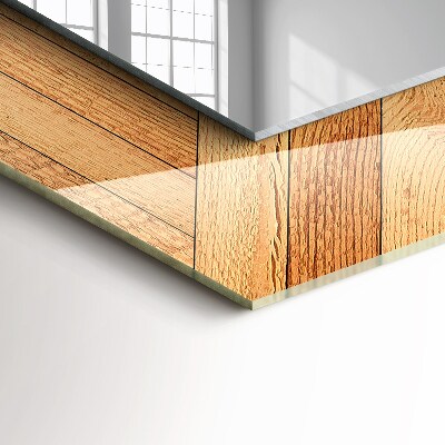 Rechthoekige spiegel met print Houten parket