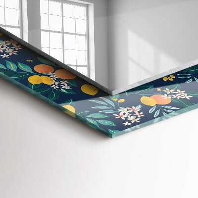 Rechthoekige spiegel met decoratie Bloemen en vruchten