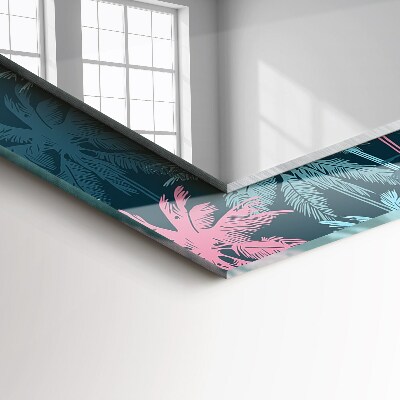 Rechthoekige spiegel met print Kleurrijk palmboompatroon