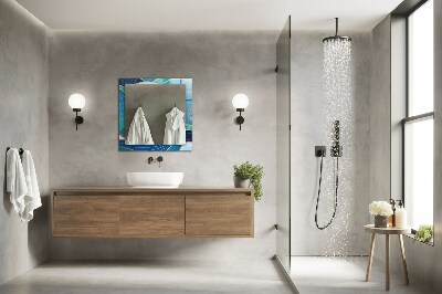 Rechthoekige spiegel met print Golvenpatronen blauw