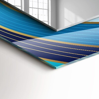 Rechthoekige spiegel met print Golvenpatronen blauw
