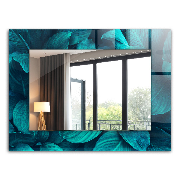 Rechthoekige spiegel met decoratie Groene bladeren