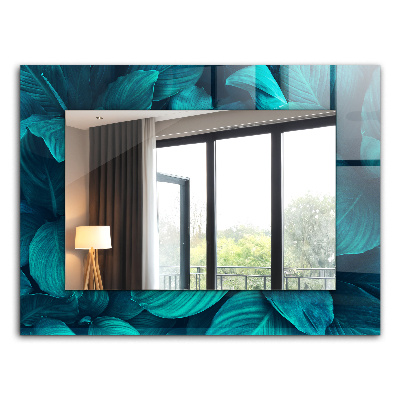 Rechthoekige spiegel met decoratie Groene bladeren