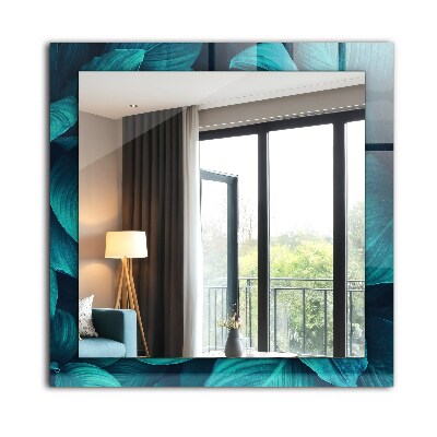 Rechthoekige spiegel met decoratie Groene bladeren