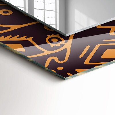 Rechthoekige spiegel met decoratie Etnisch patroon