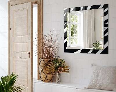 Rechthoekige spiegel met print Zwart-wit geometrie