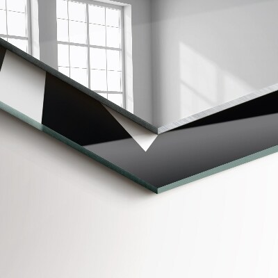 Rechthoekige spiegel met print Zwart-wit geometrie