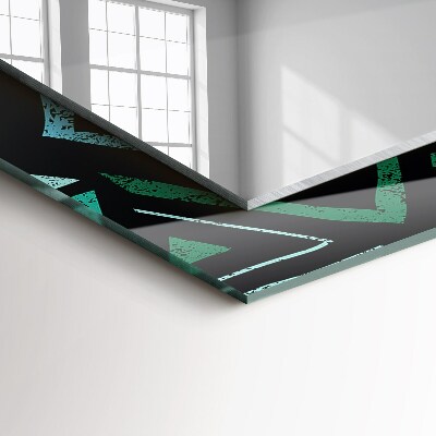 Rechthoekige spiegel met decoratie Geometrisch turquoise patroon