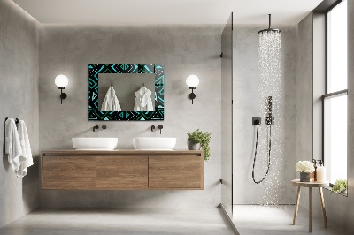 Rechthoekige spiegel met decoratie Geometrisch turquoise patroon