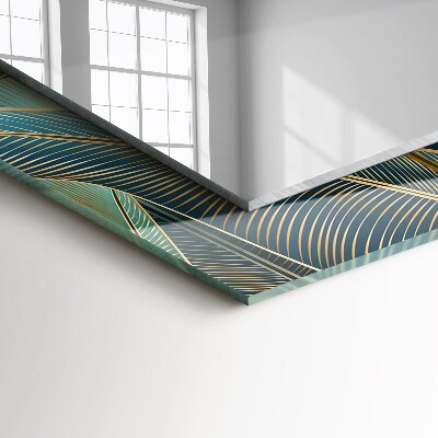 Rechthoekige spiegel met print Bladlijnen