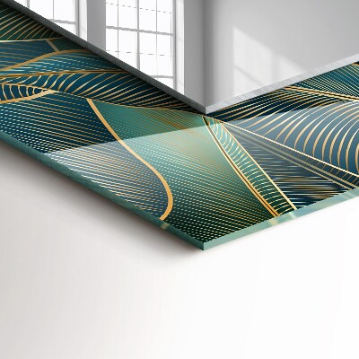 Rechthoekige spiegel met print Bladlijnen