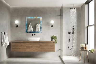 Rechthoekige spiegel met print Abstracte marmeren hars