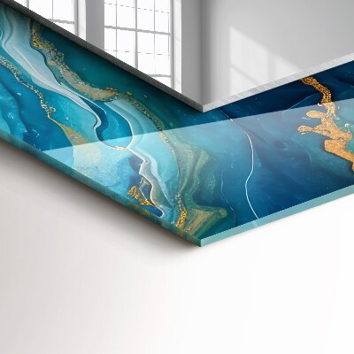 Rechthoekige spiegel met print Abstracte marmeren hars