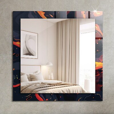 Rechthoekige spiegel met decoratie Vulkanische lava