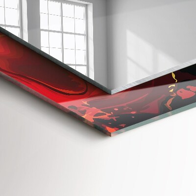 Rechthoekige spiegel met print Abstracte Lava