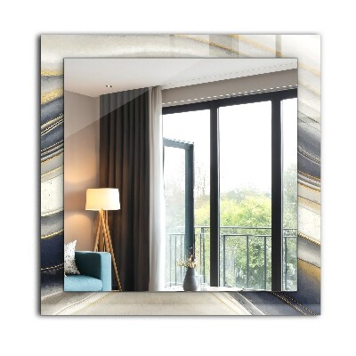 Rechthoekige spiegel met decoratie Abstracte kleurgolven