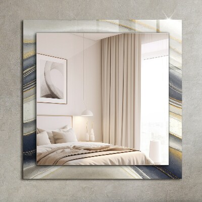 Rechthoekige spiegel met decoratie Abstracte kleurgolven