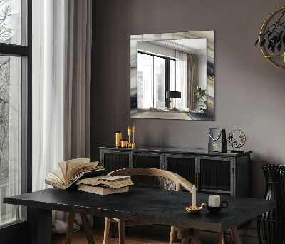 Rechthoekige spiegel met decoratie Abstracte kleurgolven