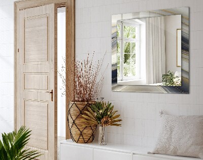 Rechthoekige spiegel met decoratie Abstracte kleurgolven