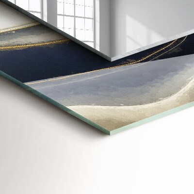 Rechthoekige spiegel met decoratie Abstracte kleurgolven