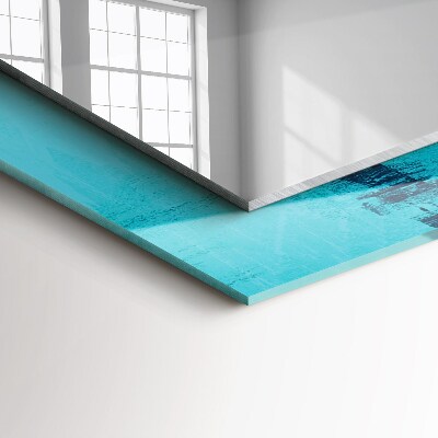 Rechthoekige spiegel met print Abstracte blauwe kunst