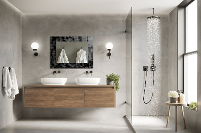 Rechthoekige spiegel met decoratie Zwarte en grijze driehoeken