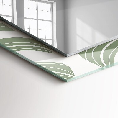 Rechthoekige spiegel met print Monstera bladeren