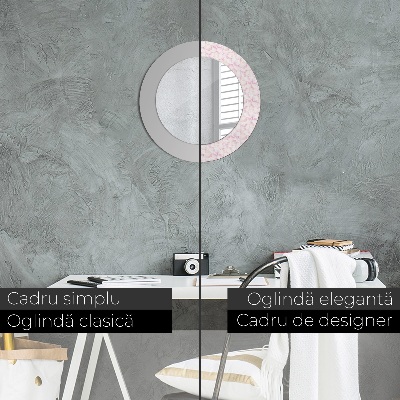 Bedrukte ronde spiegel Bloemblaadjes