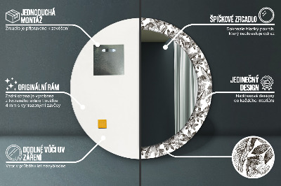 Ronde spiegel met decoratie Tropische bladeren