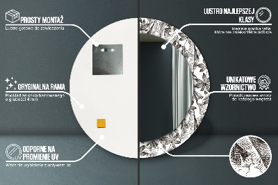 Ronde spiegel met decoratie Tropische bladeren