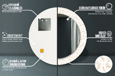 Ronde spiegel met decoratie veren