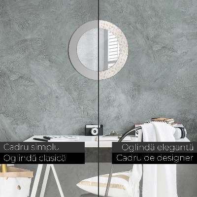 Ronde spiegel met decoratie veren