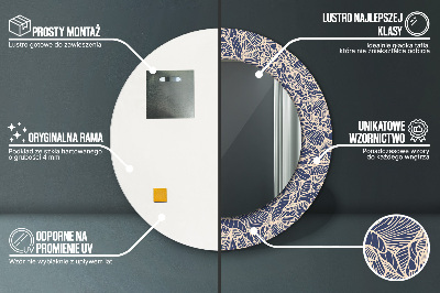 Ronde spiegel met decoratie Bloemen