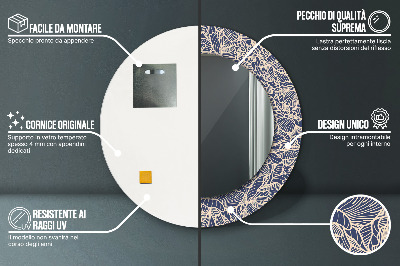 Ronde spiegel met decoratie Bloemen