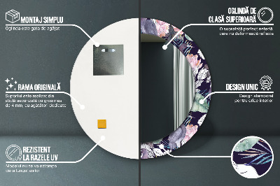 Ronde spiegel met decoratie Reigers vogels